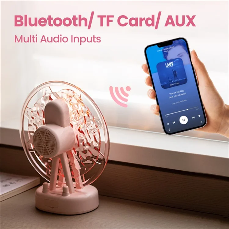 ZAY-L07 Riesenrad-Wasserrippel-Bluetooth-Lautsprecher Atmosphäre Farbiges Licht Kreative Mini-Lautsprecher Heimdekoration - Pink
