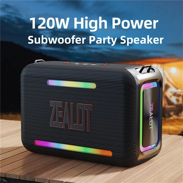 ZEALOT S95 120W High Power TWS Bluetooth-compatible Speaker HiFi Stereo Sound Portable Subwoofer - Black