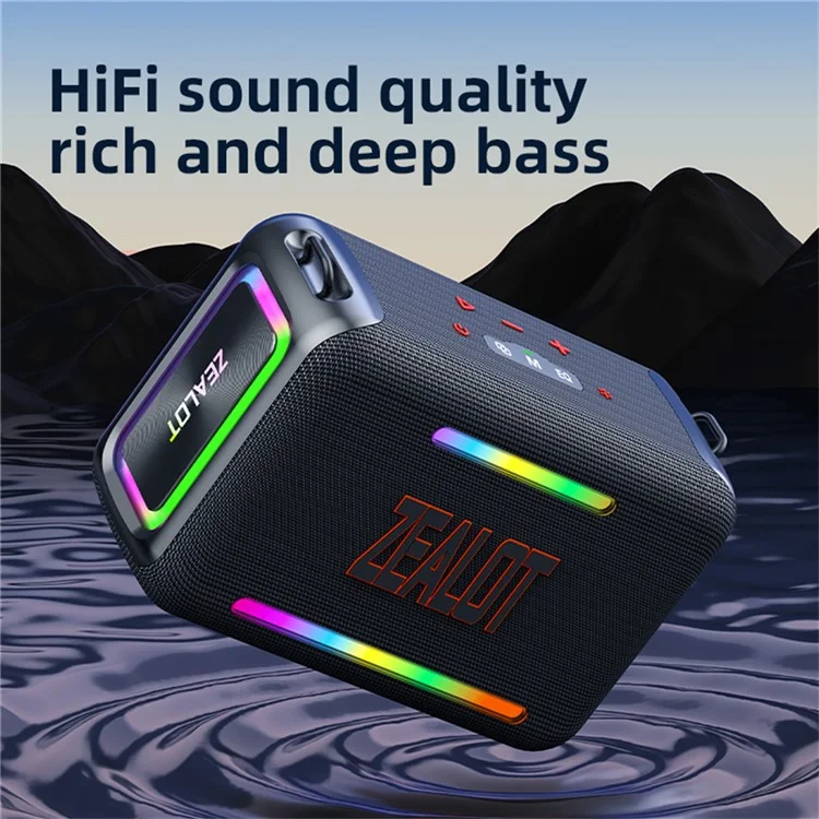 ZEALOT S95 120W High Power TWS Bluetooth-compatible Speaker HiFi Stereo Sound Portable Subwoofer - Black