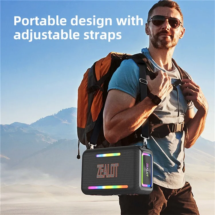 ZEALOT S95 120W High Power TWS Bluetooth-compatible Speaker HiFi Stereo Sound Portable Subwoofer - Blue