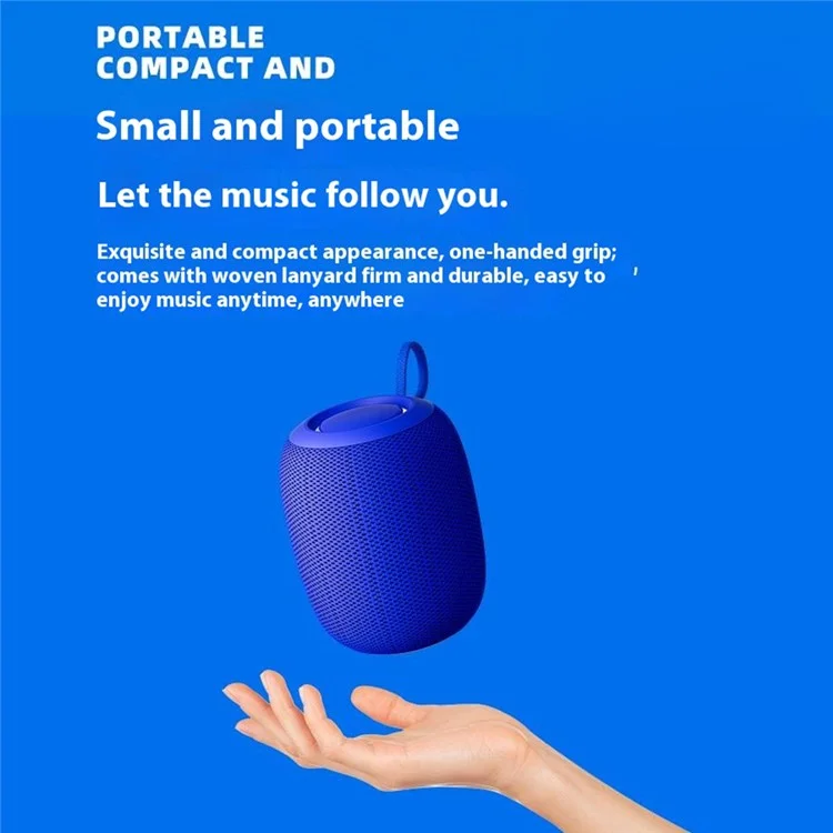 BT2931 Mini Outdoor Waterproof Bluetooth-compatible Speaker Heavy Bass Cloth Mesh Loudspeaker - Dark Blue