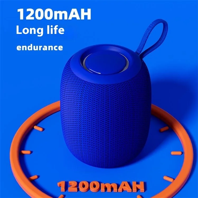 BT2931 Mini Outdoor Waterproof Bluetooth-compatible Speaker Heavy Bass Cloth Mesh Loudspeaker - Dark Blue