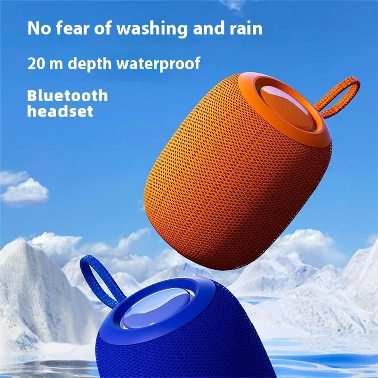 BT2931 Mini Outdoor Waterproof Bluetooth-compatible Speaker Heavy Bass Cloth Mesh Loudspeaker - Dark Blue
