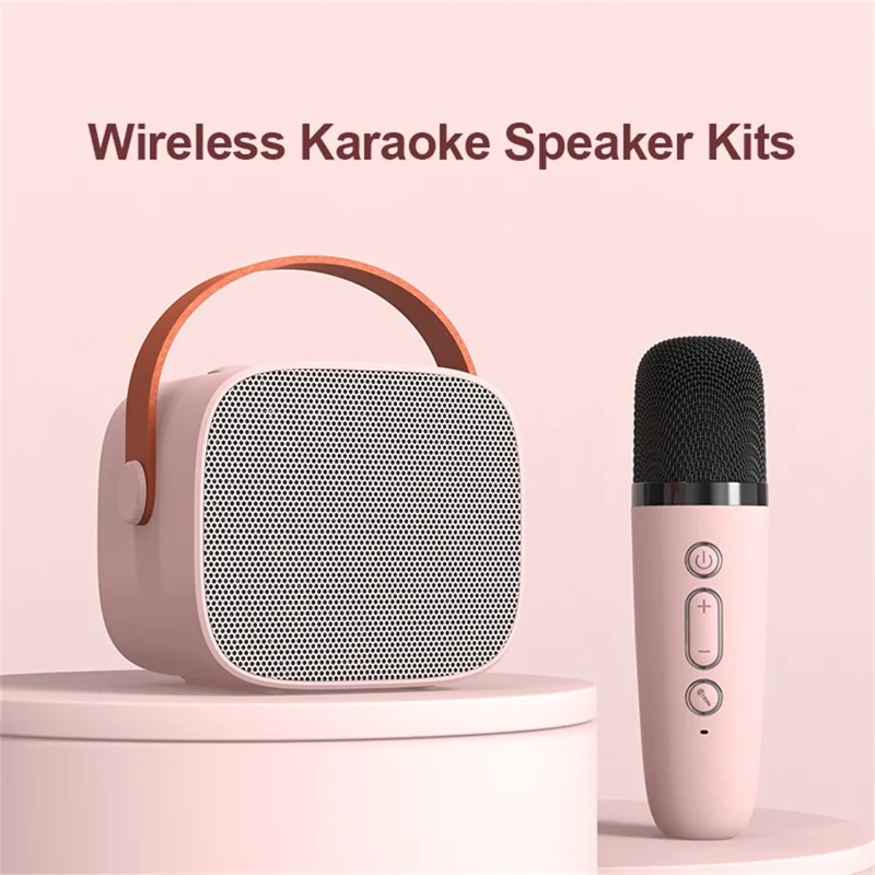 P2 Home Kids Karaoke Bluetooth-compatible Speaker Portable Loudspeaker with 2 Microphones - Ivory White
