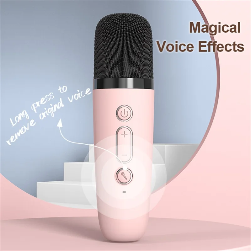 P2 Home Kids Karaoke Bluetooth-compatible Speaker Portable Loudspeaker with 2 Microphones - Ivory White