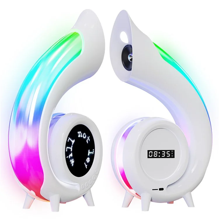 G69pro Multifunction Conch Bluetooth-compatible Speaker Lyrics Display Alarm Clock Colorful Light