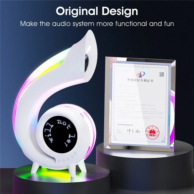 G69pro Multifunction Conch Bluetooth-compatible Speaker Lyrics Display Alarm Clock Colorful Light