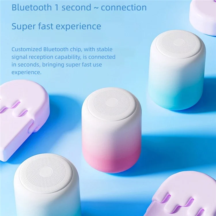 Caixa de som Bluetooth BT2937 com som estéreo, à prova d'água IPX5, mini e portátil com subwoofer - Rosa
