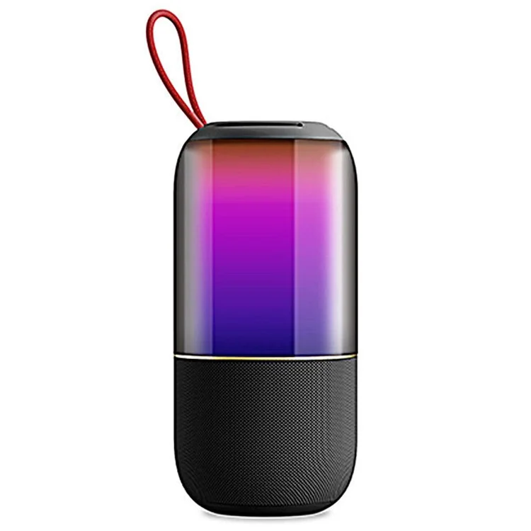 Haut-parleur Bluetooth portable BT2675 IPX7 étanche avec caisson de basses et support d'éclairage RVB - Noir