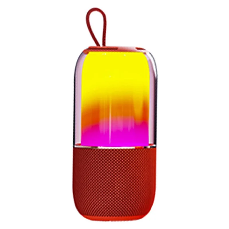 BT2675 Portable Bluetooth-compatible Speaker IPX7 Waterproof Subwoofer with RGB Light Support TF Card - Red