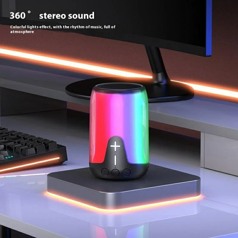 Altavoz inalámbrico Bluetooth LENOVO LECOO RS16, dispositivo de audio portátil V5.3 1200mAh con luz de colores