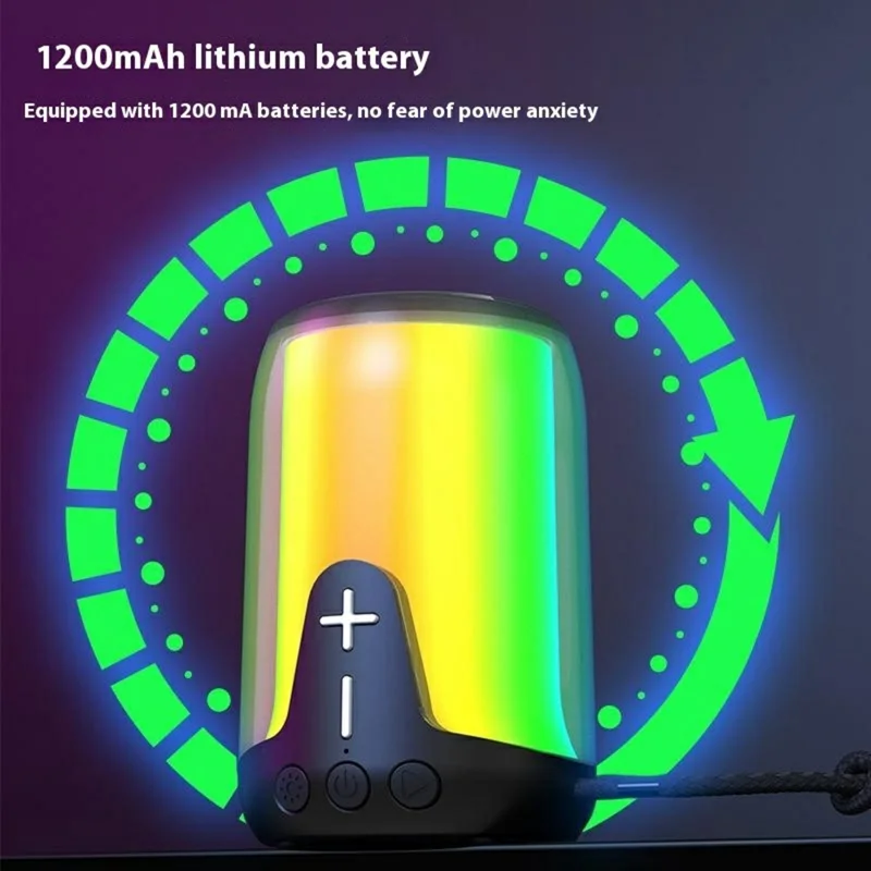 Altavoz inalámbrico Bluetooth LENOVO LECOO RS16, dispositivo de audio portátil V5.3 1200mAh con luz de colores