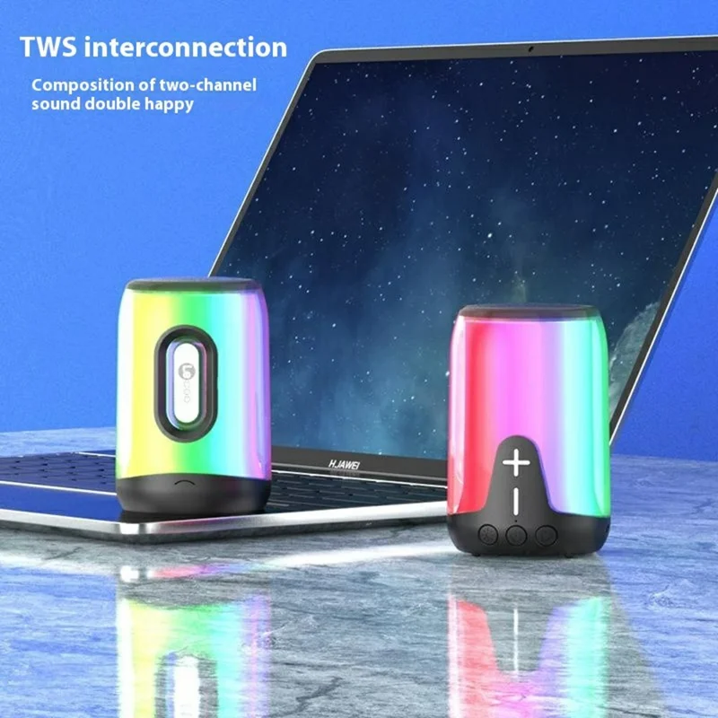 Altavoz inalámbrico Bluetooth LENOVO LECOO RS16, dispositivo de audio portátil V5.3 1200mAh con luz de colores