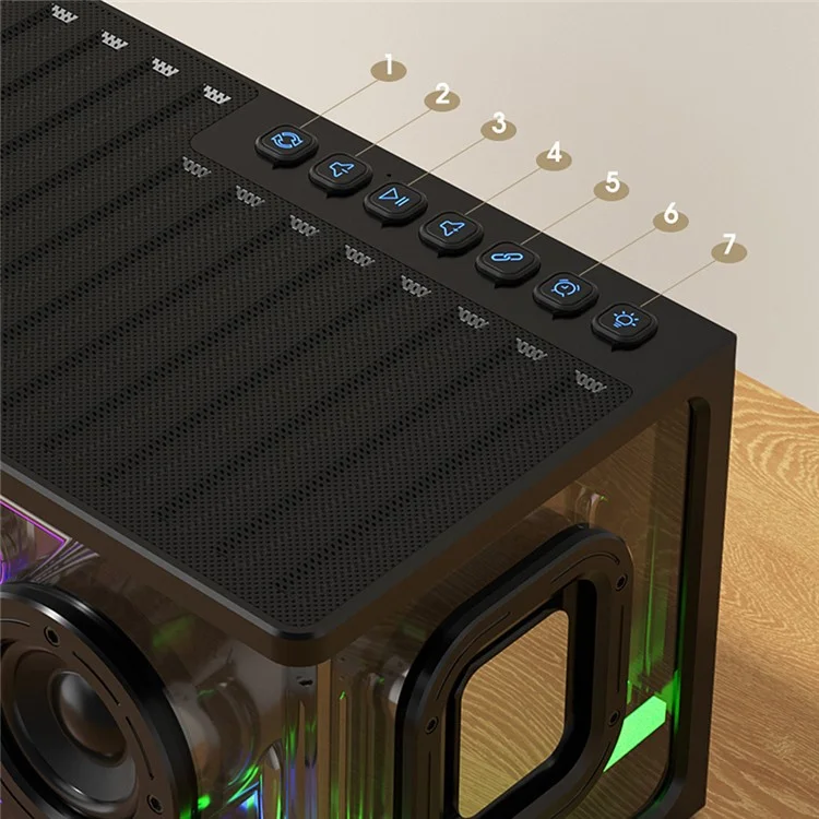 MBLUE AURA 9 40W High Power Transparent Mechanical Bluetooth-compatible Speaker with RGB Light - White
