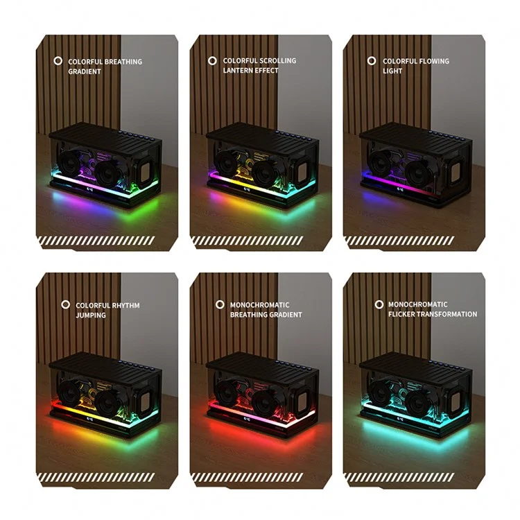 MBLUE AURA 9 40W High Power Transparent Mechanical Bluetooth-compatible Speaker with RGB Light - White
