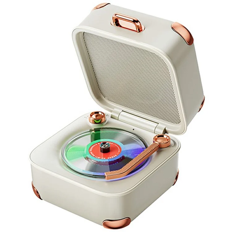REMAX RB-M71 Altoparlante wireless portatile Bluetooth Retro Suitcase Design Stereo Sound - Beige