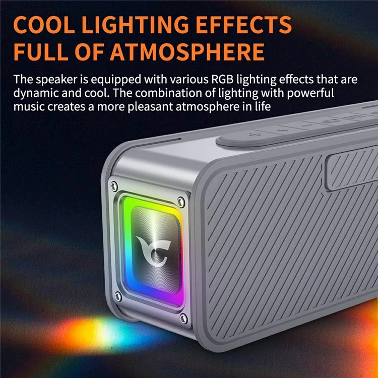 CYBORIS S15 Portable Bluetooth-compatible Speaker Stereo HiFi Subwoofer IPX6 Waterproof Up to 24H Playtime - Silver