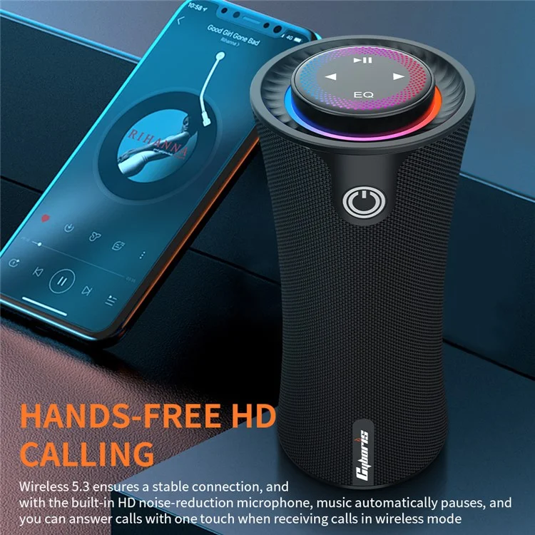 CYBORIS T16 Portable Wireless Bluetooth-compatible Speaker with RGB Lighting Stereo Surround Sound Music Player