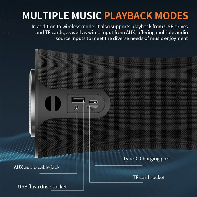 CYBORIS T16 Portable Wireless Bluetooth-compatible Speaker with RGB Lighting Stereo Surround Sound Music Player
