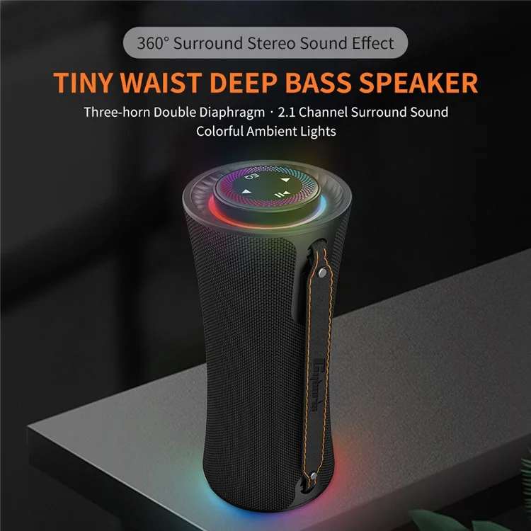 CYBORIS T16 Portable Wireless Bluetooth-compatible Speaker with RGB Lighting Stereo Surround Sound Music Player