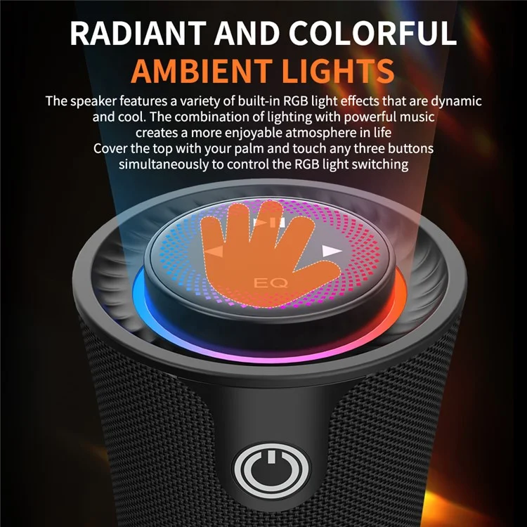 CYBORIS T16 Portable Wireless Bluetooth-compatible Speaker with RGB Lighting Stereo Surround Sound Music Player