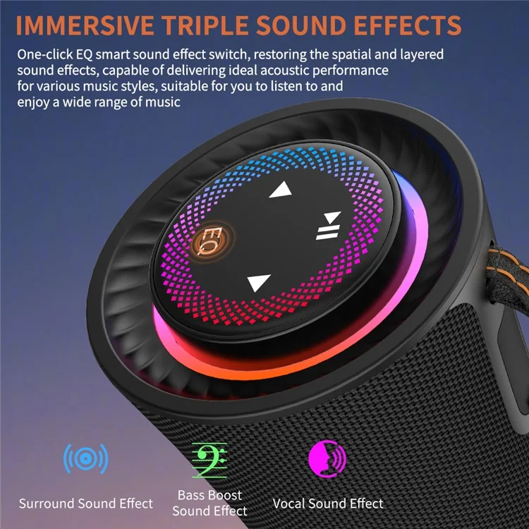 CYBORIS T16 Portable Wireless Bluetooth-compatible Speaker with RGB Lighting Stereo Surround Sound Music Player