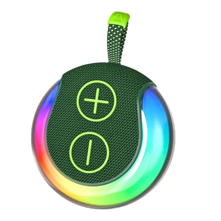 Портативная RGB-лампа круглый Bluetooth-динамик для использования на улице и на столе беспроводной TWS сабвуфер - Зеленый