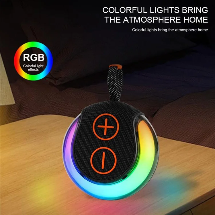 Портативная RGB-лампа круглый Bluetooth-динамик для использования на улице и на столе беспроводной TWS сабвуфер - Зеленый
