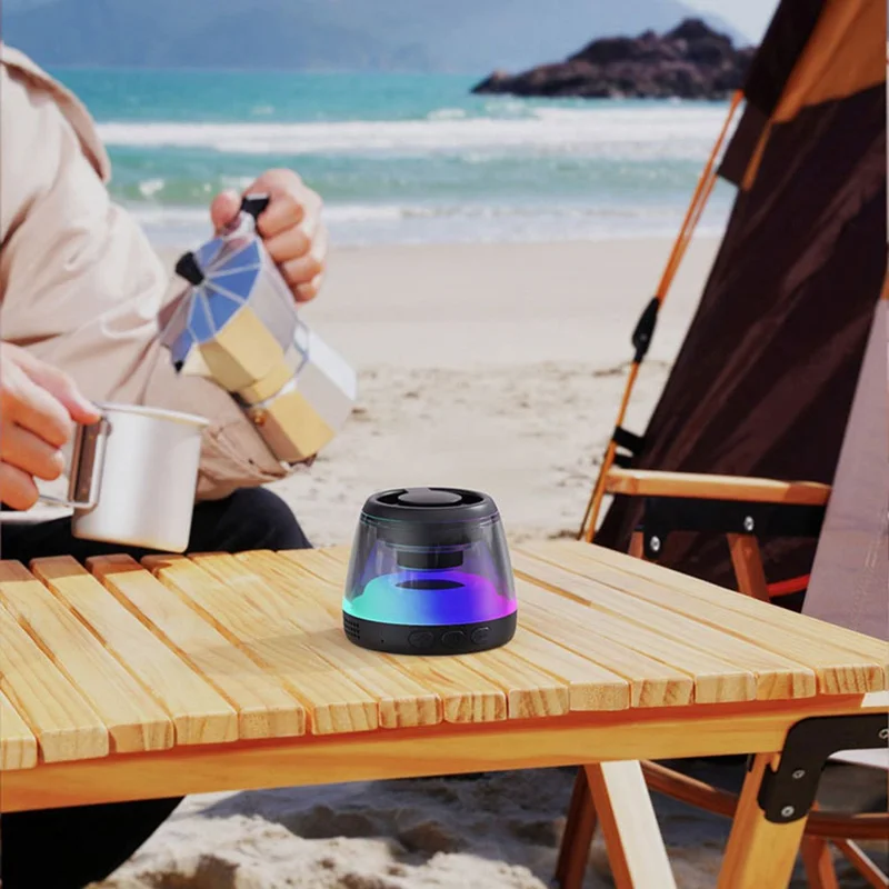 M2 Mini Bluetooth-compatible Speaker RGB Light Magnetic Wireless Audio Device Phone Holder Stand - White