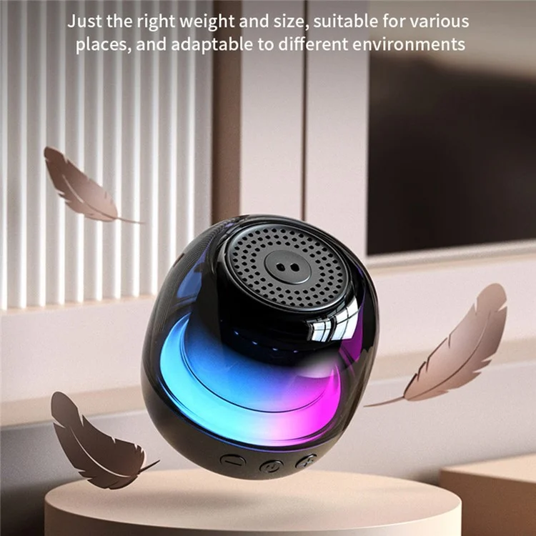 M88 Tragbarer Bluetooth-Lautsprecher mit RGB-Atmosphärenbeleuchtung, Gyro-Rotation und kabellosem Lautsprecher