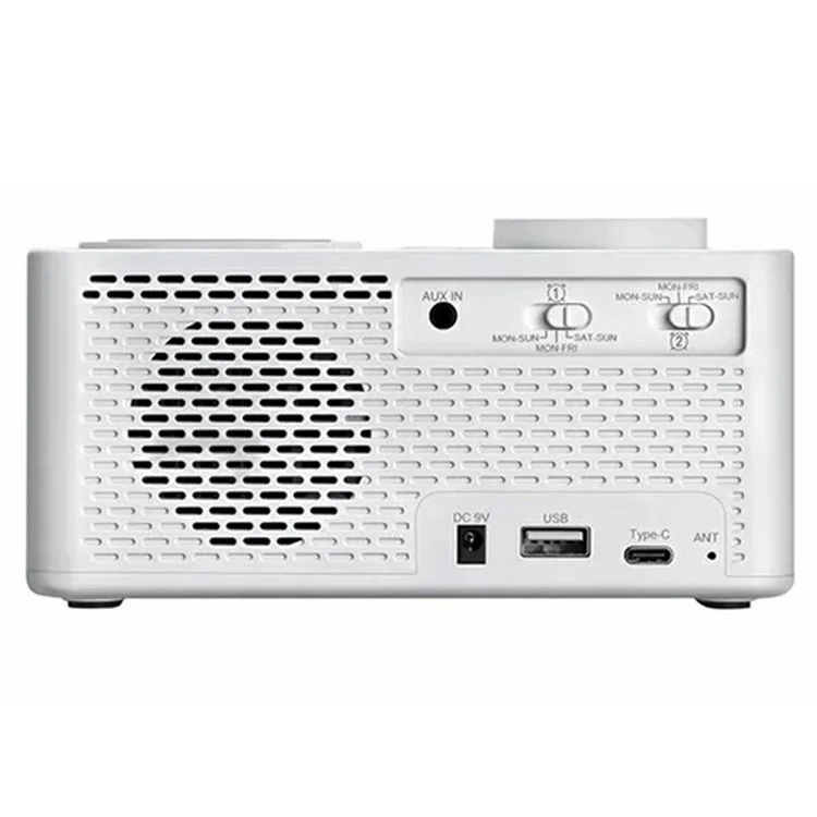 H7 Multifunctional Wireless Charging Bluetooth-compatible Speaker Clock Radio FM Radio with USB Charging - White  /  UK Plug