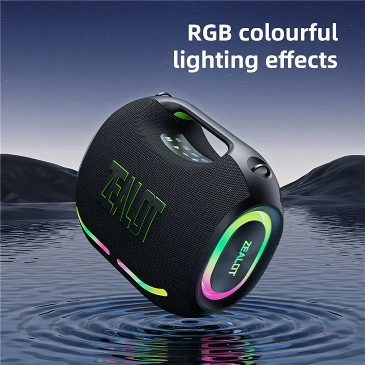 ZEALOT ZE01 120W Portable Bluetooth-compatible Speaker HIFI Stereo Bass Sound Wireless TWS Subwoofer - Black