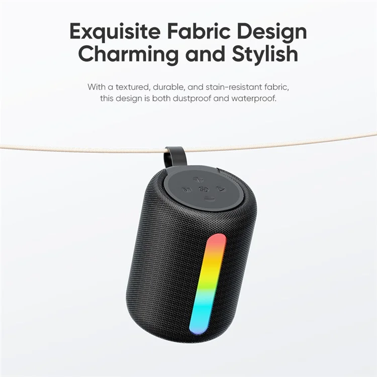ROCK S56 Fabric Mesh BT Speaker with Ambient Light Stereo Sound Multi-Connection Portable Speaker