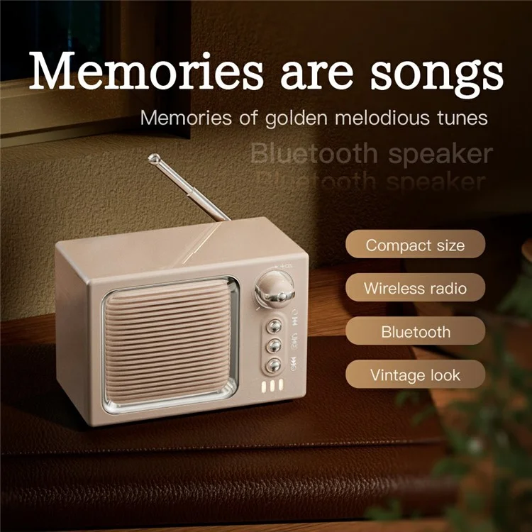 BT 5.0 White Noise Sleep Speaker Retro Mini TV Design Sound Box Wireless Music Player with FM Radio - Baby Blue