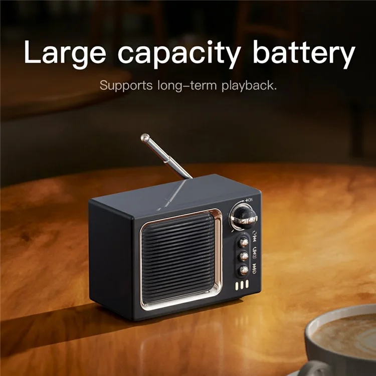BT 5.0 White Noise Sleep Speaker Retro Mini TV Design Sound Box Wireless Music Player with FM Radio - Baby Blue