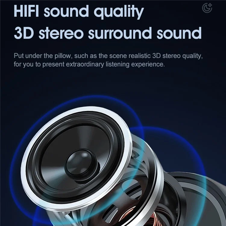 Altoparlante wireless sotto il cuscino SMB-01A Mini Aiuto per il sonno Rumore bianco Cassa musicale a conduzione ossea Compatibile Bluetooth - Nero