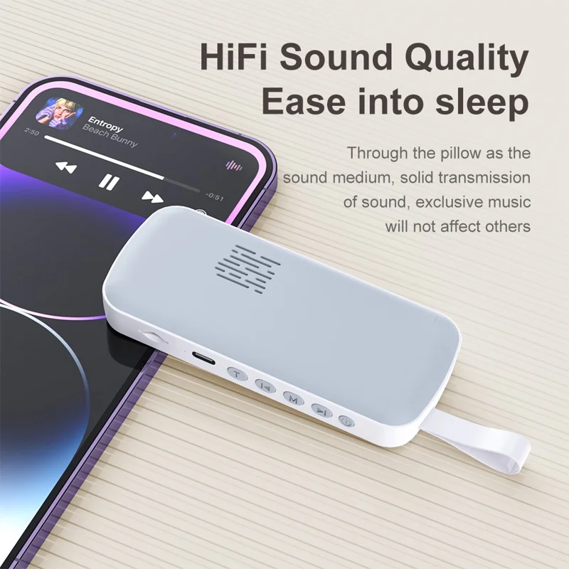 SMB-03 Bone Conduction Sleep Speaker Mini Wireless Bluetooth-Compatible Under Pillow Speaker - Grey+White