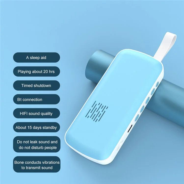 SMB-03 Bone Conduction Sleep Speaker Mini Wireless Bluetooth-Compatible Under Pillow Speaker - Blue+White