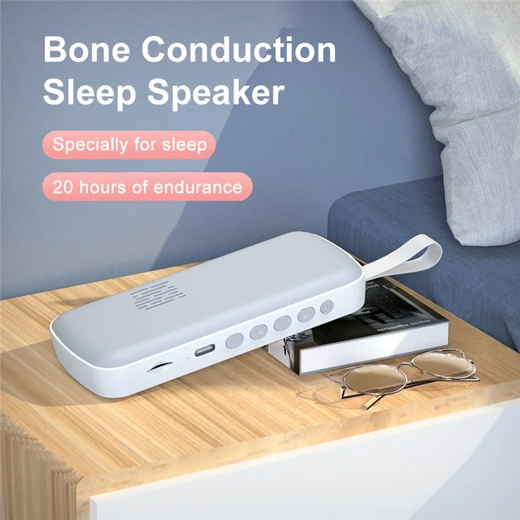 SMB-03 Bone Conduction Sleep Speaker Mini Wireless Bluetooth-Compatible Under Pillow Speaker - Blue+White