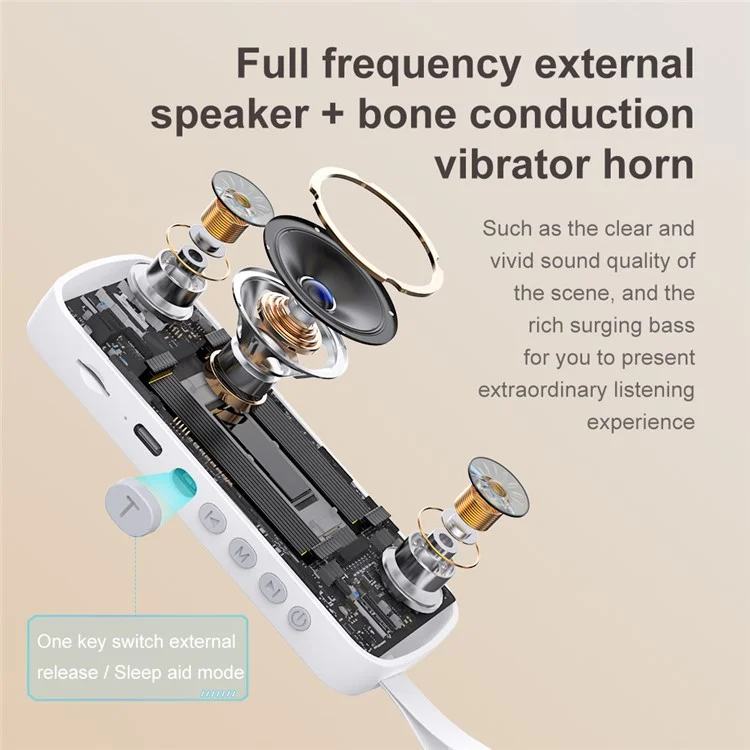 SMB-03 Bone Conduction Sleep Speaker Mini Wireless Bluetooth-Compatible Under Pillow Speaker - Blue+White