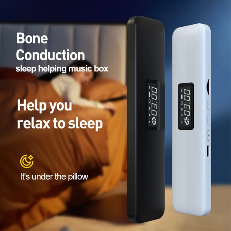 SMB-04 Smart Bone Conduction Bluetooth-compatible Under Pillow Speaker Sleep Aid Mini White Noise Music Box - White
