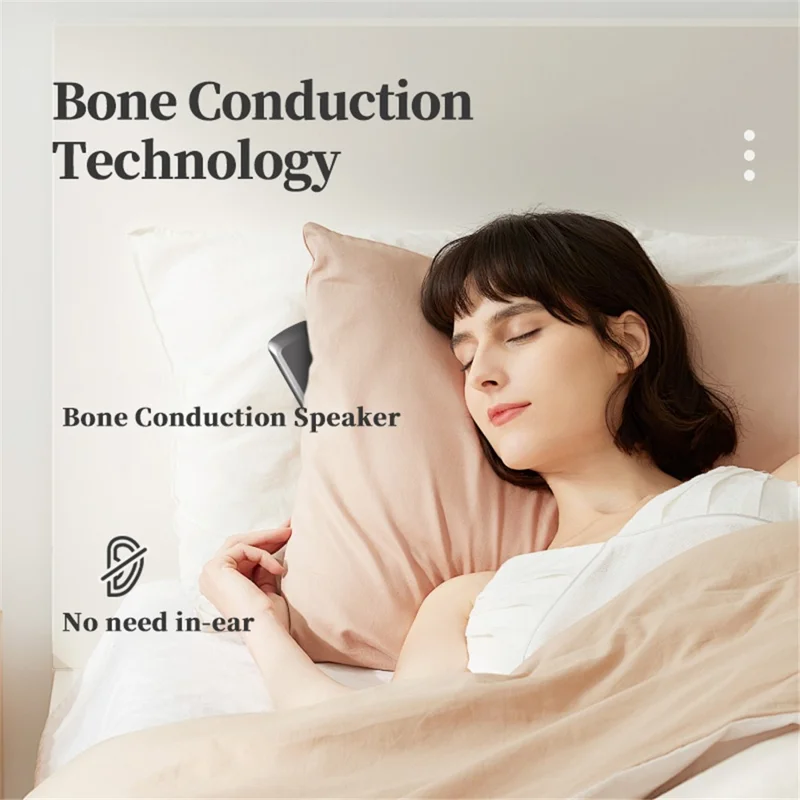 SMB-05 Portable Bone Conduction Sleep Aid Music Box Wireless Bluetooth-Compatible Under Pillow Speaker - Black