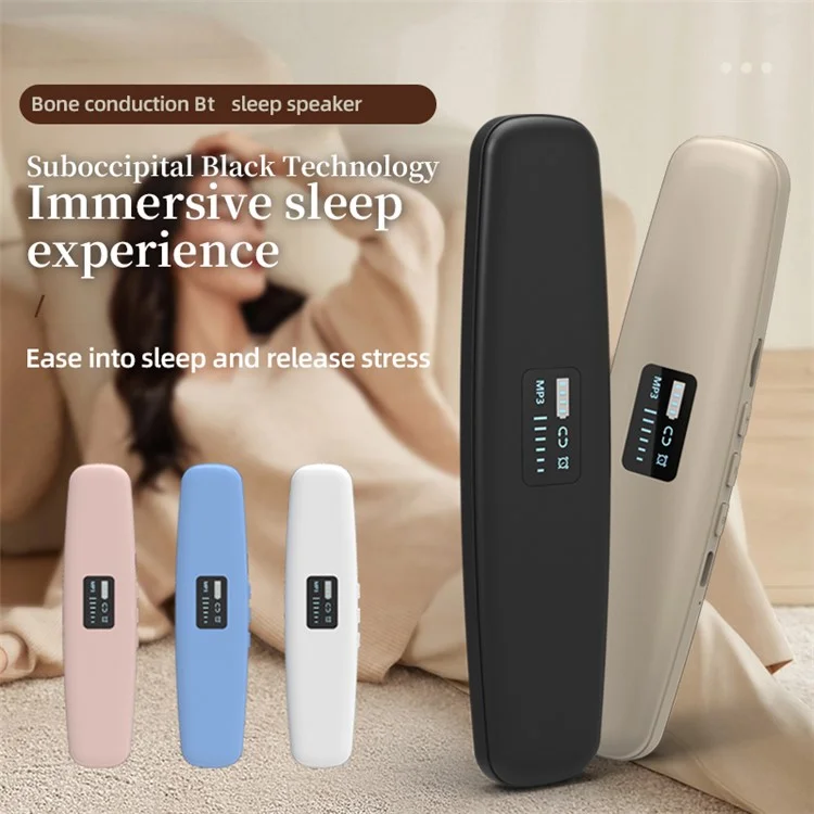 SMB-06 Boîte à musique de sommeil intelligent sous l'oreiller Haut-parleur sans fil à conduction osseuse compatible Bluetooth - Noir