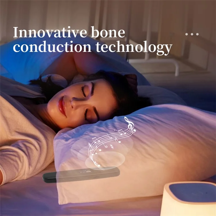SMB-06 Boîte à musique de sommeil intelligent sous l'oreiller Haut-parleur sans fil à conduction osseuse compatible Bluetooth - Noir