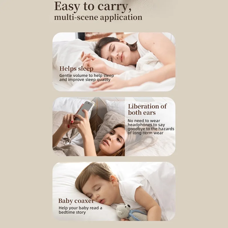 SMB-06 Smart Sleep Aid Under Pillow Music Box Bone Conduction Wireless Bluetooth-compatible Speaker - Pink