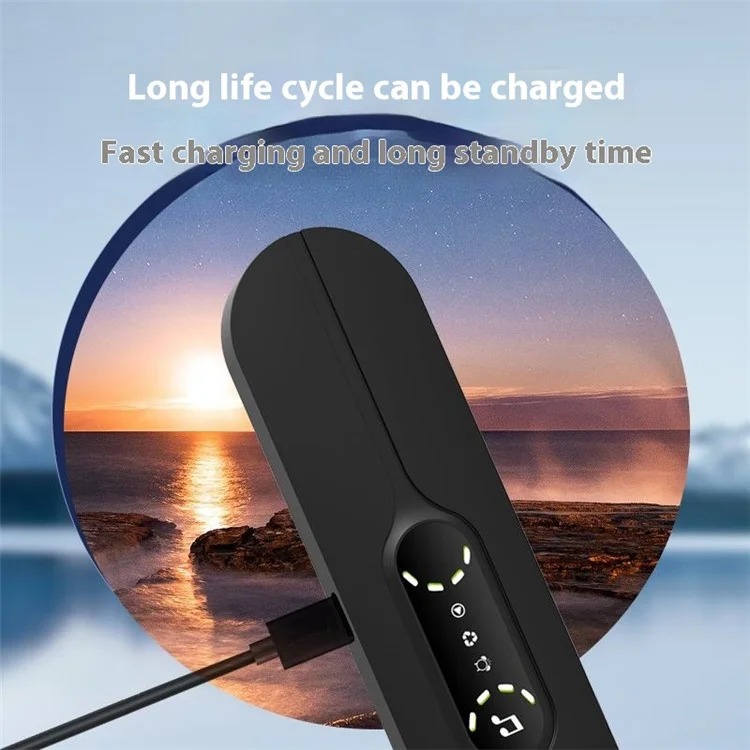 SMB-07 Boîte à musique sans fil Bluetooth compatible avec haut-parleur de sommeil à conduction osseuse intelligent sous l'oreiller - Noir