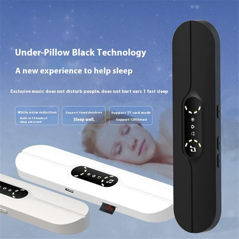 SMB-07 Smart Bone Conduction Sleep Aid Under Pillow Music Box Wireless Bluetooth-compatible Speaker - White