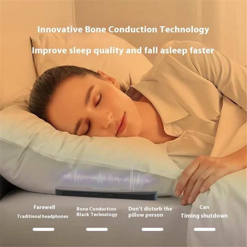 SMB-07 Smart Bone Conduction Sleep Aid Under Pillow Music Box Wireless Bluetooth-compatible Speaker - White