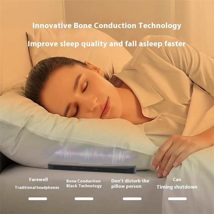 SMB-07 Smart Bone Conduction Sleep Aid Under Pillow Music Box Wireless Bluetooth-compatible Speaker - Pink