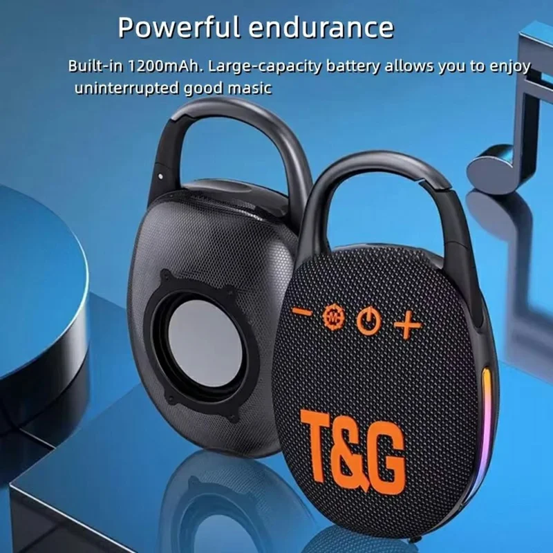 T&G TG447 Mini Tragbarer Bluetooth-kompatibler Lautsprecher für Outdoor-Sport mit TF-Kartenslot - Grau